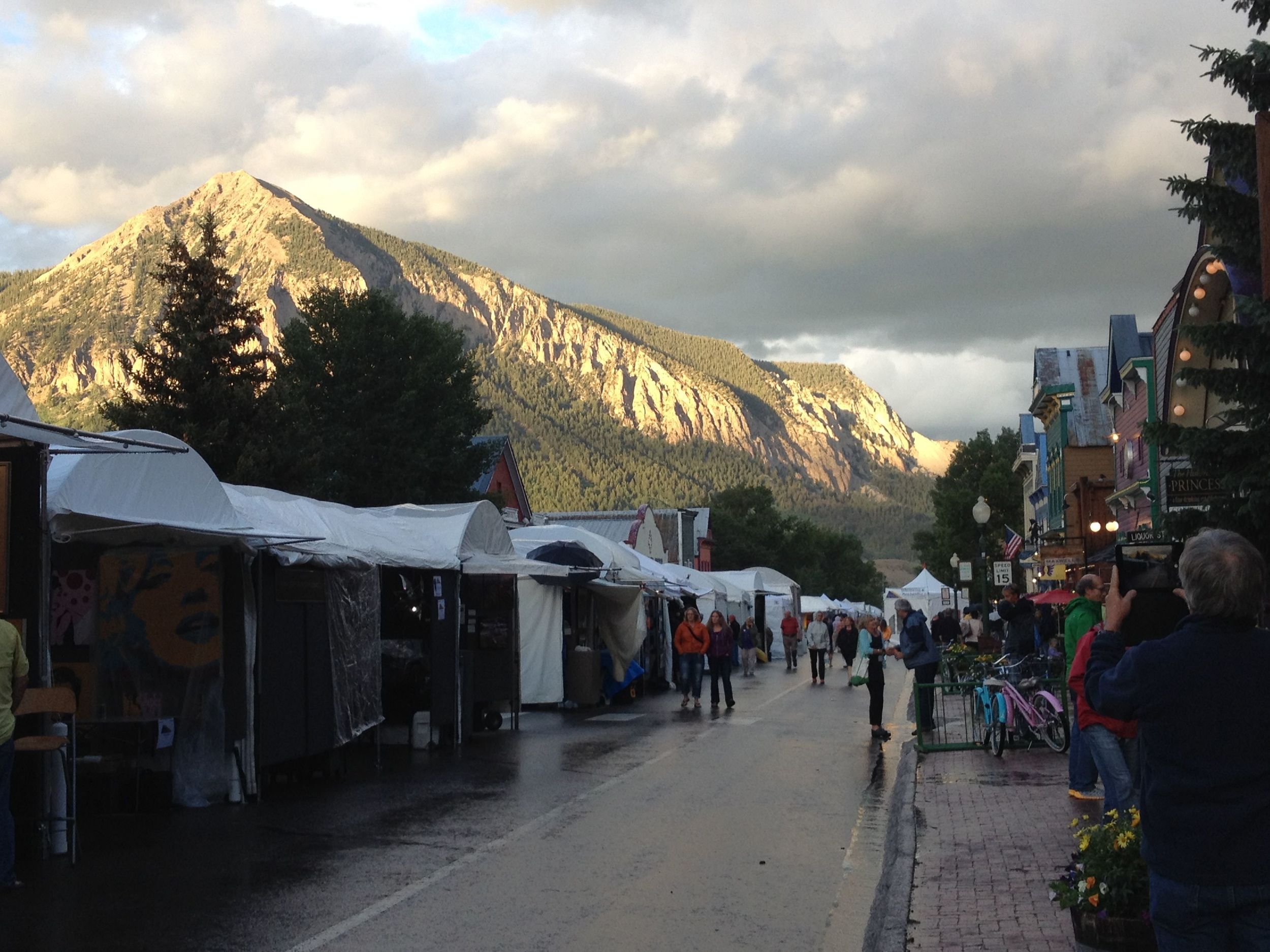 Beautiful downtown Crested Butte, Colorado where i exhibited last August. Many weather patterns pass through these mountains in a day, up at 8,500 feet. 