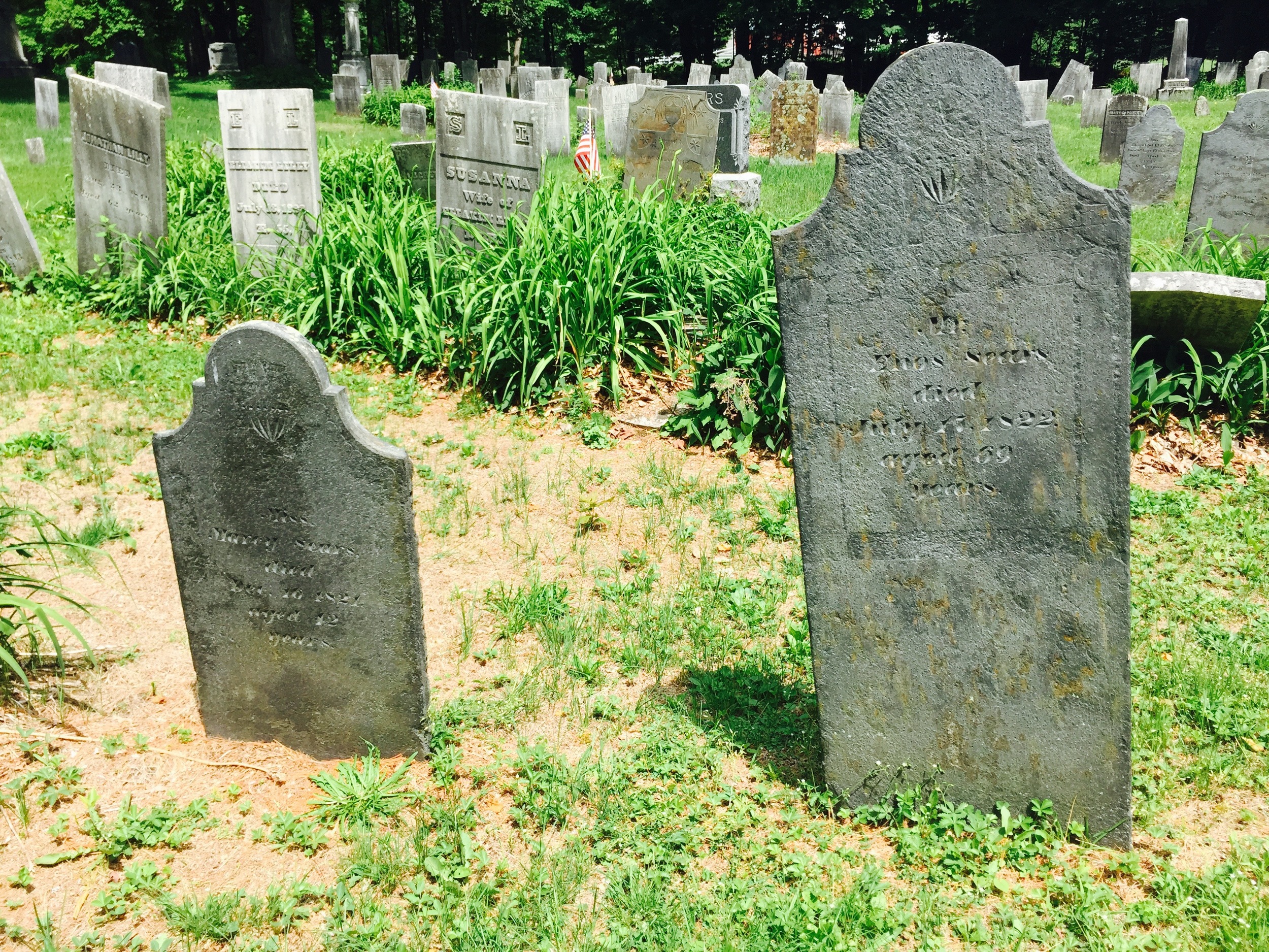 Tombstones at the Ashfield cemetery seem right out of 'central casting.'