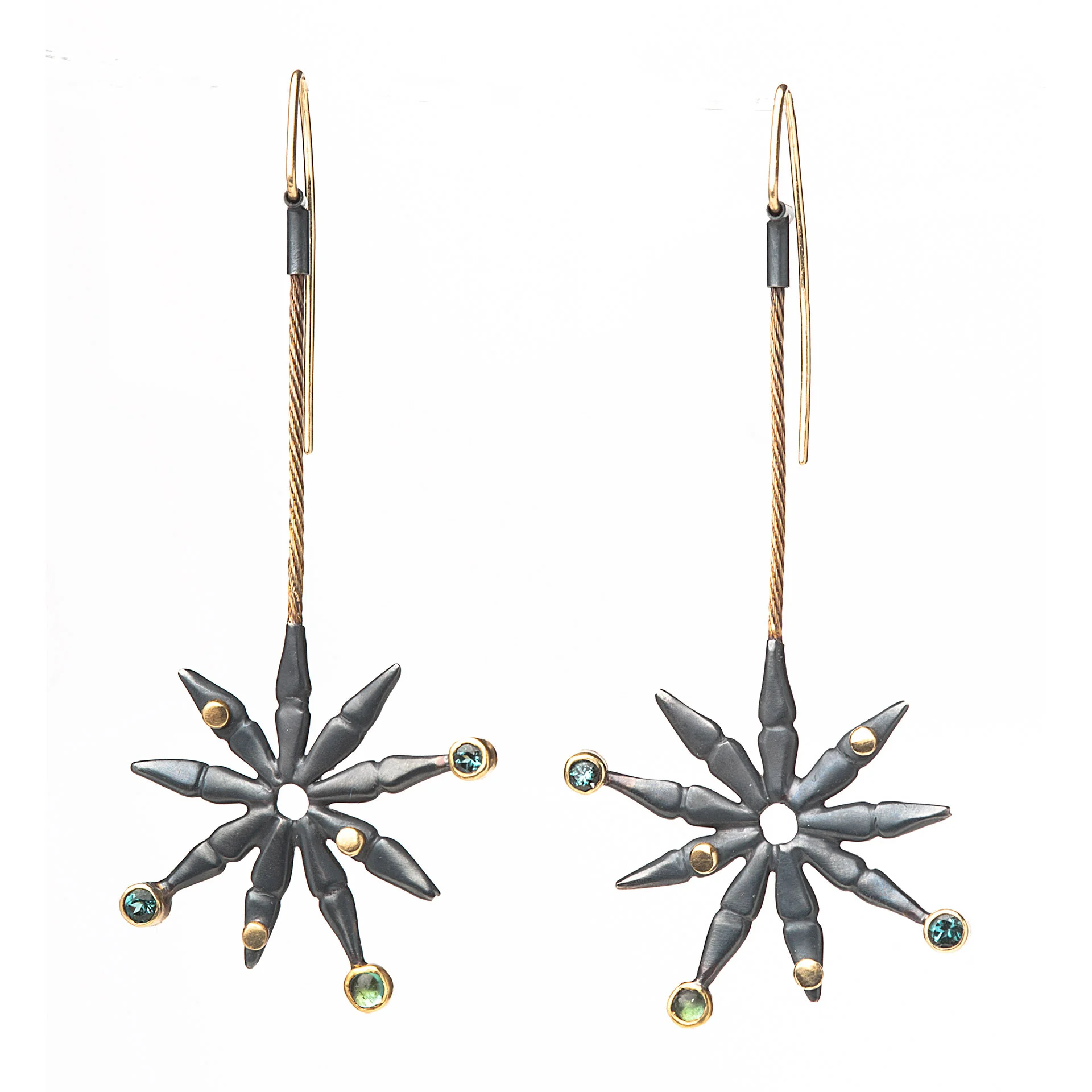 Hanging Garden Earrings in Blues