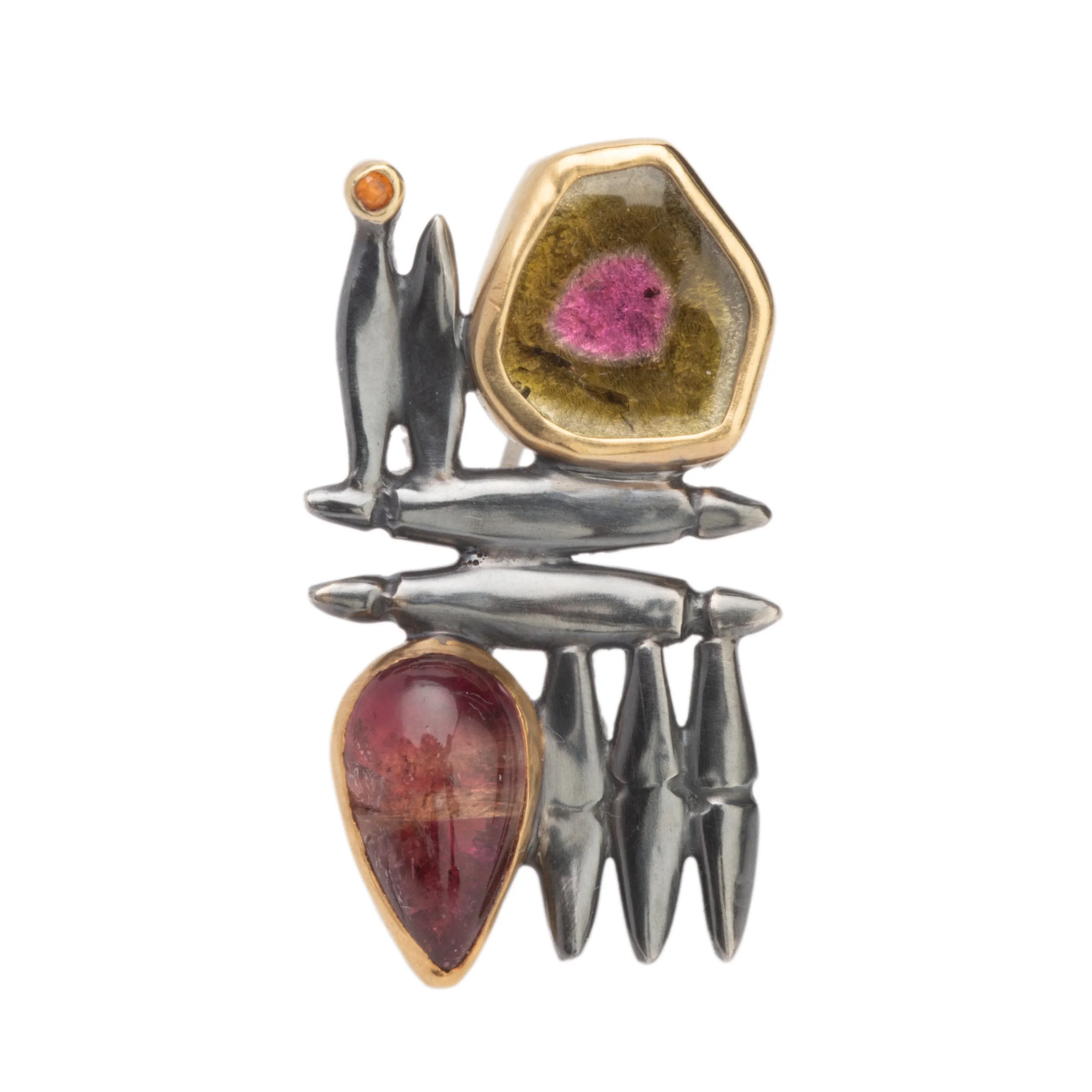 Square Arch Brooch in Tourmaline