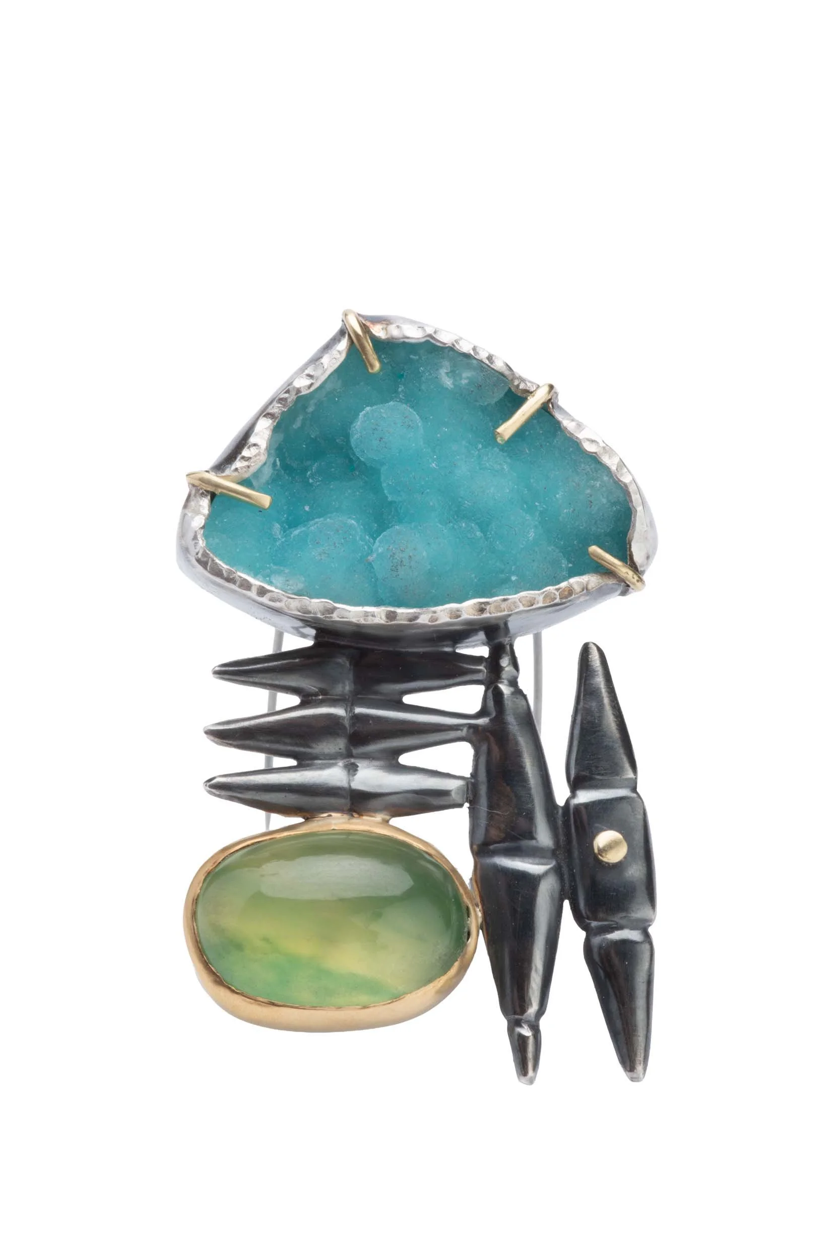 Monzo Midi  in teal and lime Brooch