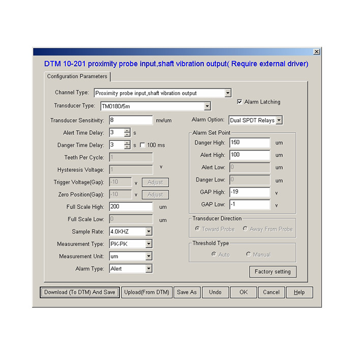 DTM-CFG Configuration and Calibration Software