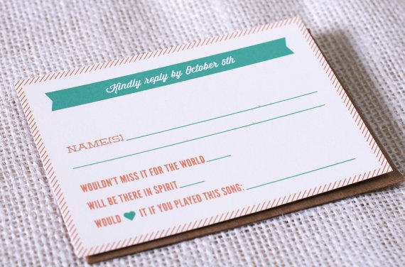 Another example of RSVP Card and Song Requests