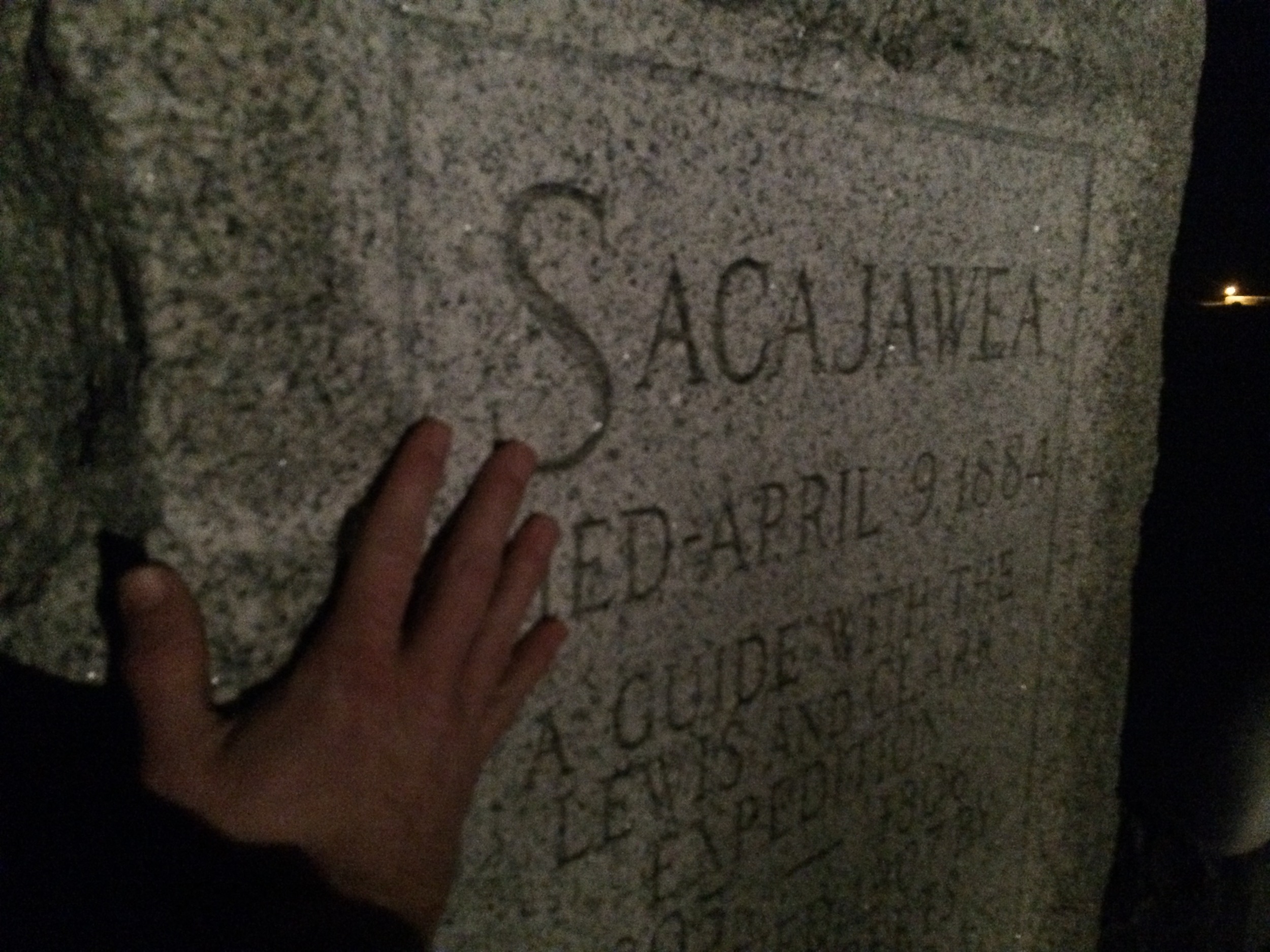 Had to touch the headstone to add for the "closeness effect" for the pic I sent to my friend.