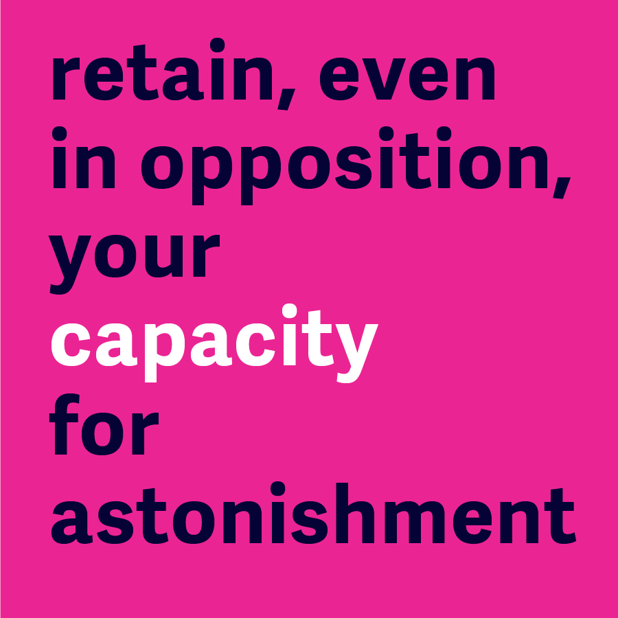 Retain, Even in Opposition, Your Capacity for Astonishment