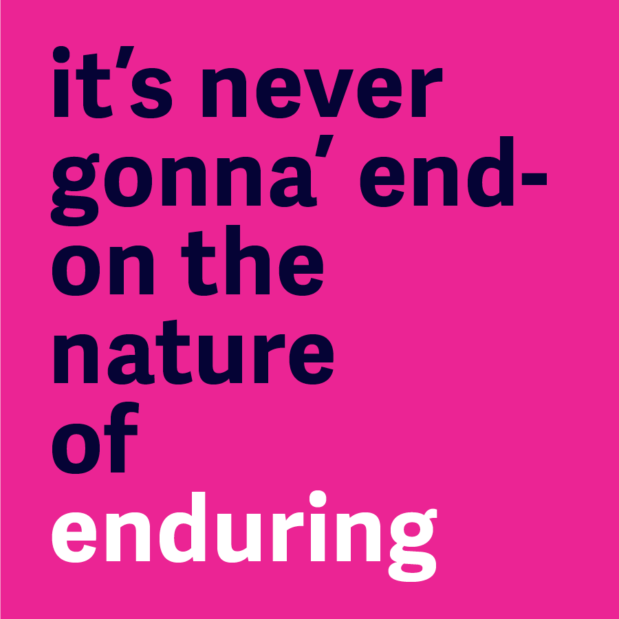 It's Never Gonna' End - On the Nature of Enduring 