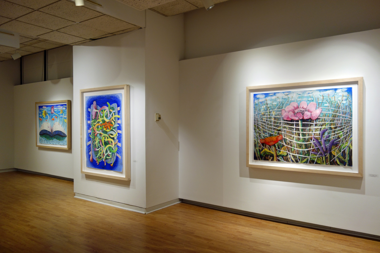 "Carol Barsha/Birds, Blossoms and Books" Installation