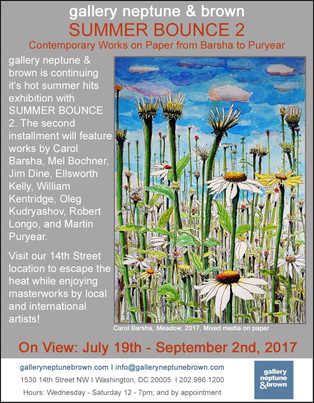 SUMMER BOUNCE 2 Contemporary Works on Paper from Barsha to Puryear