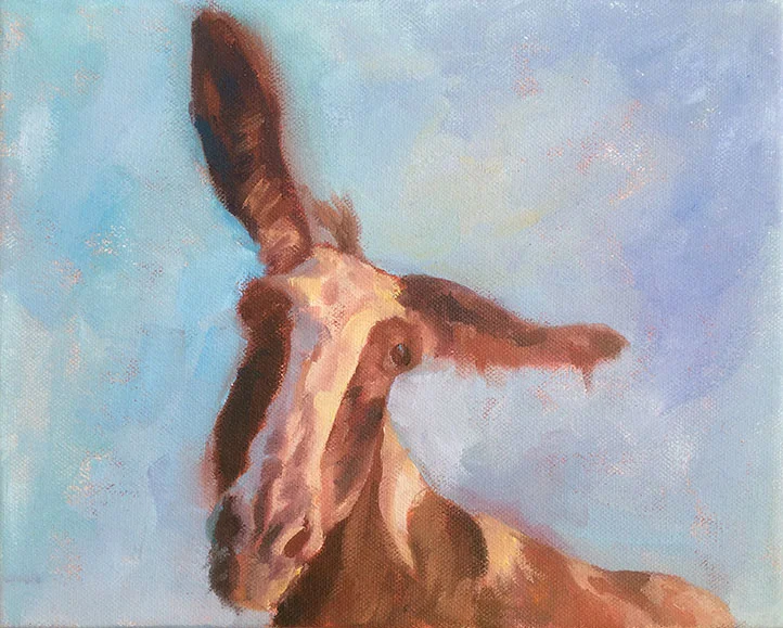 Lajitas Mule 2 — Oil on canvas, 8in x 10in