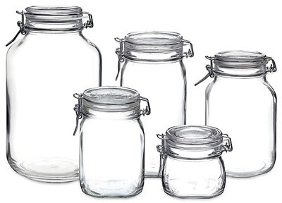  Glass containers instead of plastic 