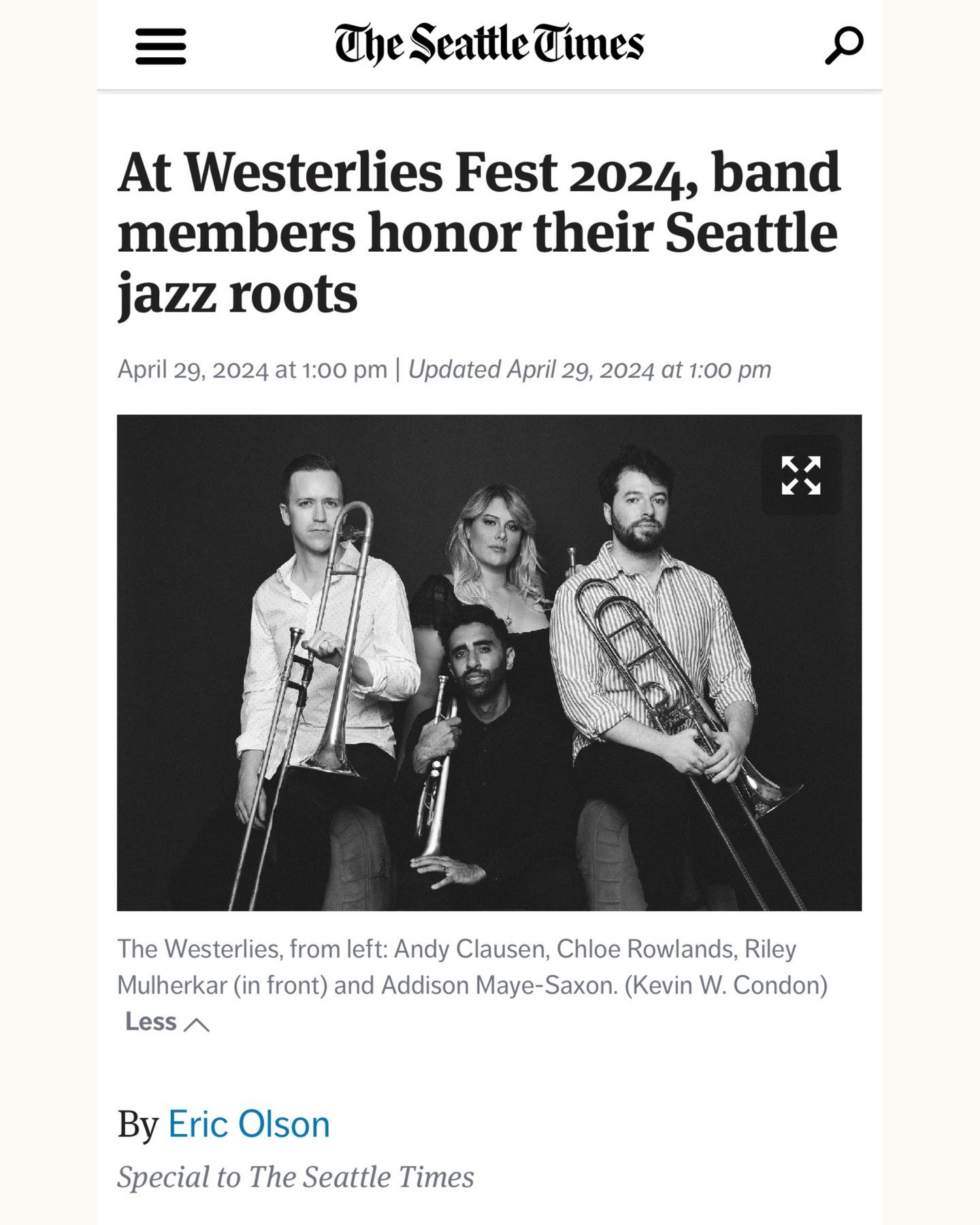 Thank you Eric Olson for telling the story of @westerliesmusic fest so eloquently in @seattletimes! We can't wait to get back home next week to teach at our alma matters and perform alongside friends @samorapinderhughes &amp; @tiltsounds May 9-11th. 