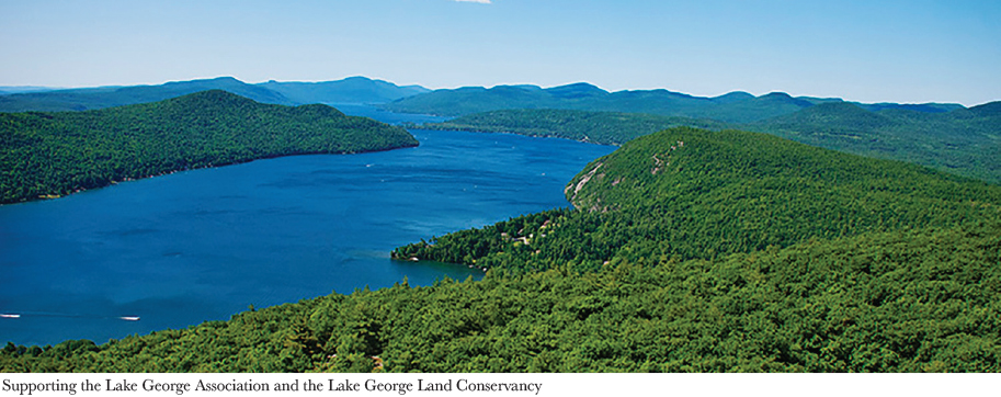 Lake George with mountains in the background