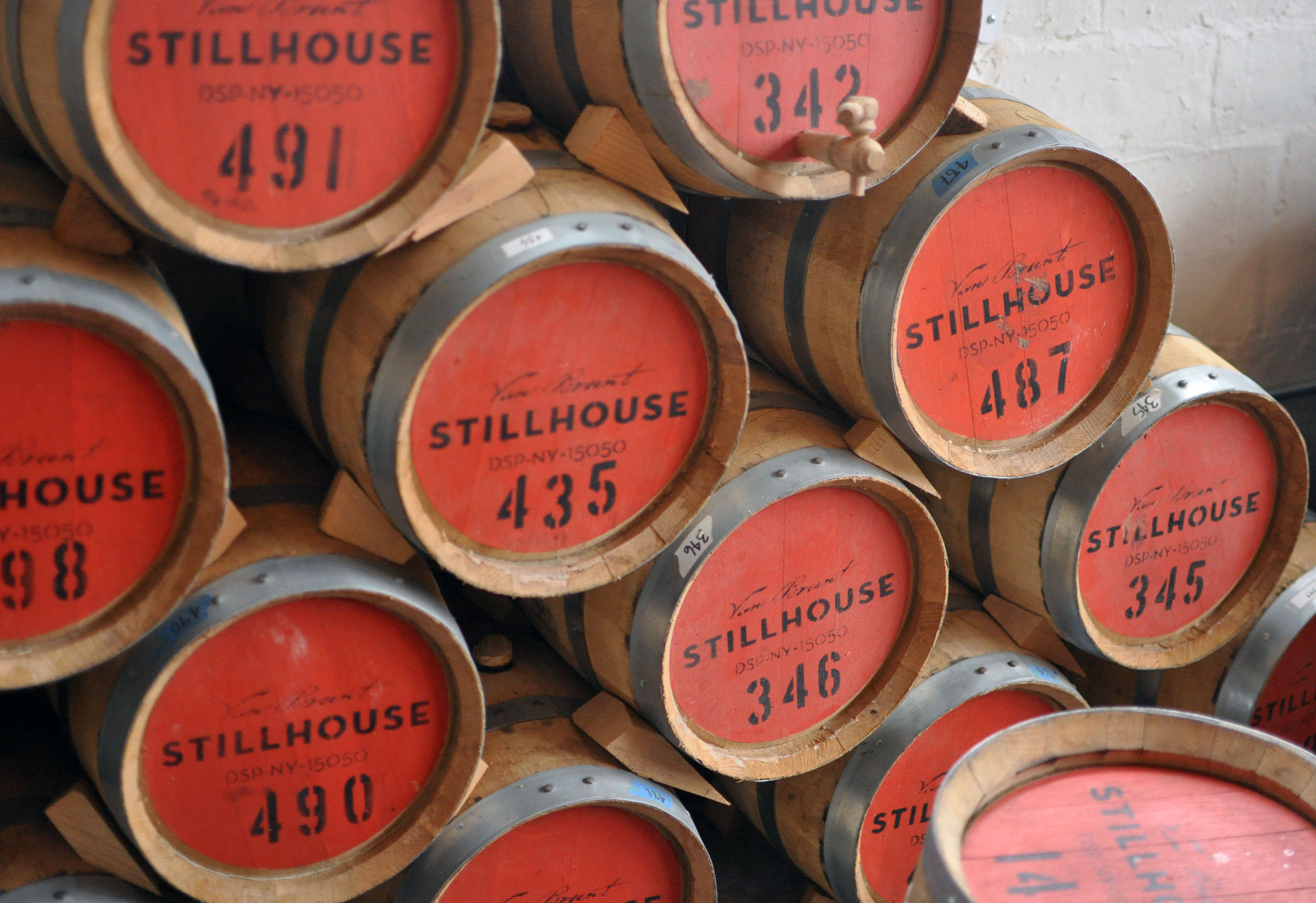 Van Brunt Stillhouse aging barrels