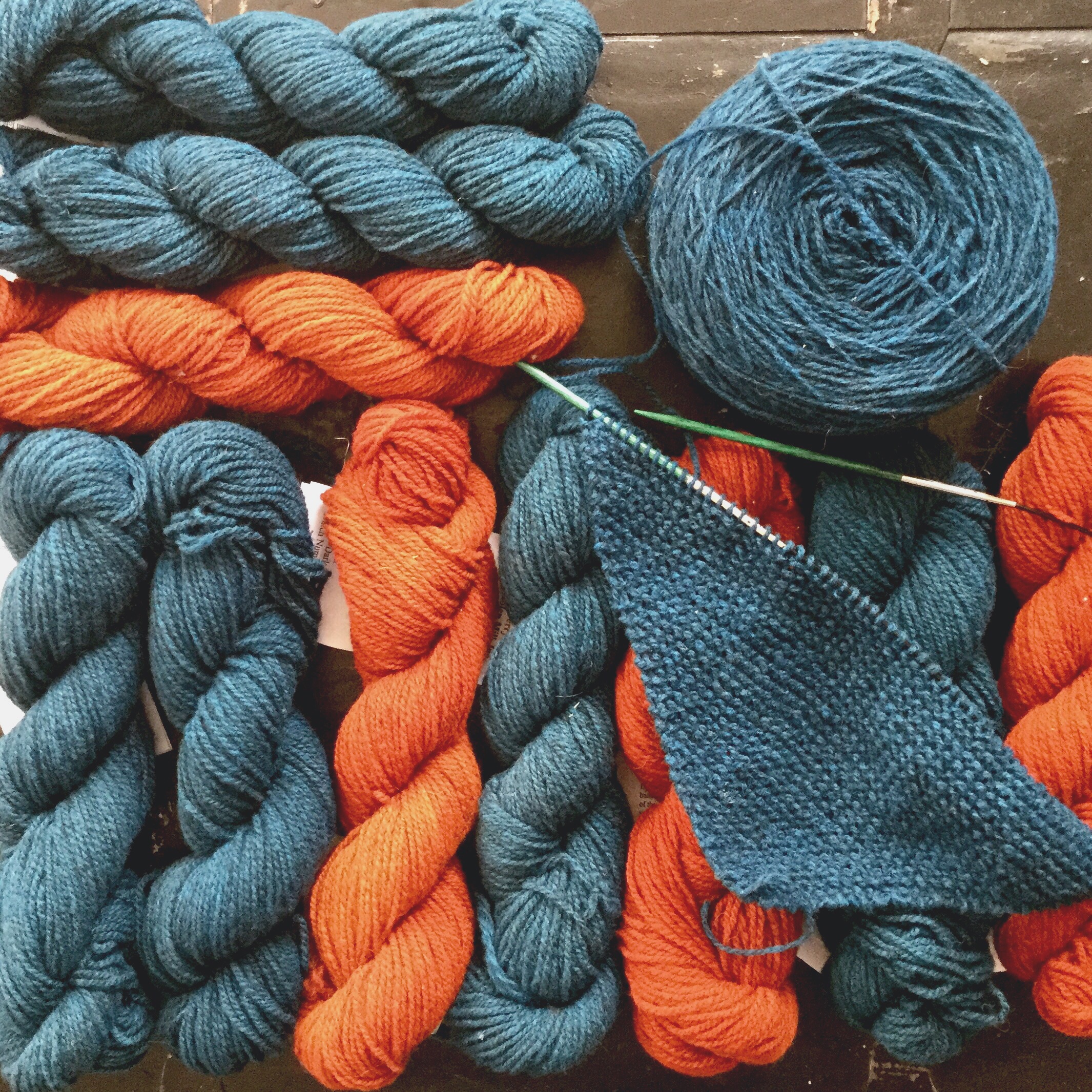 Blackberry Ridge Yarn and my first triangle casted on