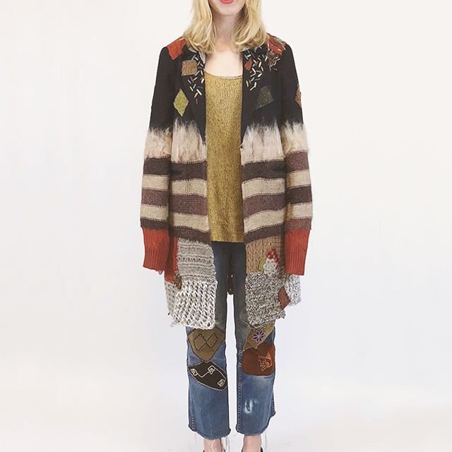 #tbt to when I created this upcycled/remnant jacket during my last semester at WSU that was shown at #ITAA. 
It was a mix fiber project that combined hand knit, machine knit, needle felting, crochet, and hand embroidery. Special thanks to Dr. Gloria 