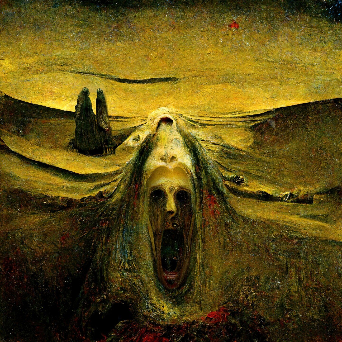 The Scream (Feat. Zdzislaw)
NFT and prints available, link in bio

The scream pierces the air, fading in and out like a broken record. It startles me at first, but then it just becomes background noise as I focus on the task at hand. I've been walkin