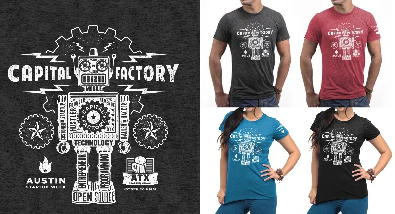 For this one we wanted to do something fun — it was the first time we had an outside designer help us out. I told the designer to play with robots, gears and binary code and gave him a big list of keywords.