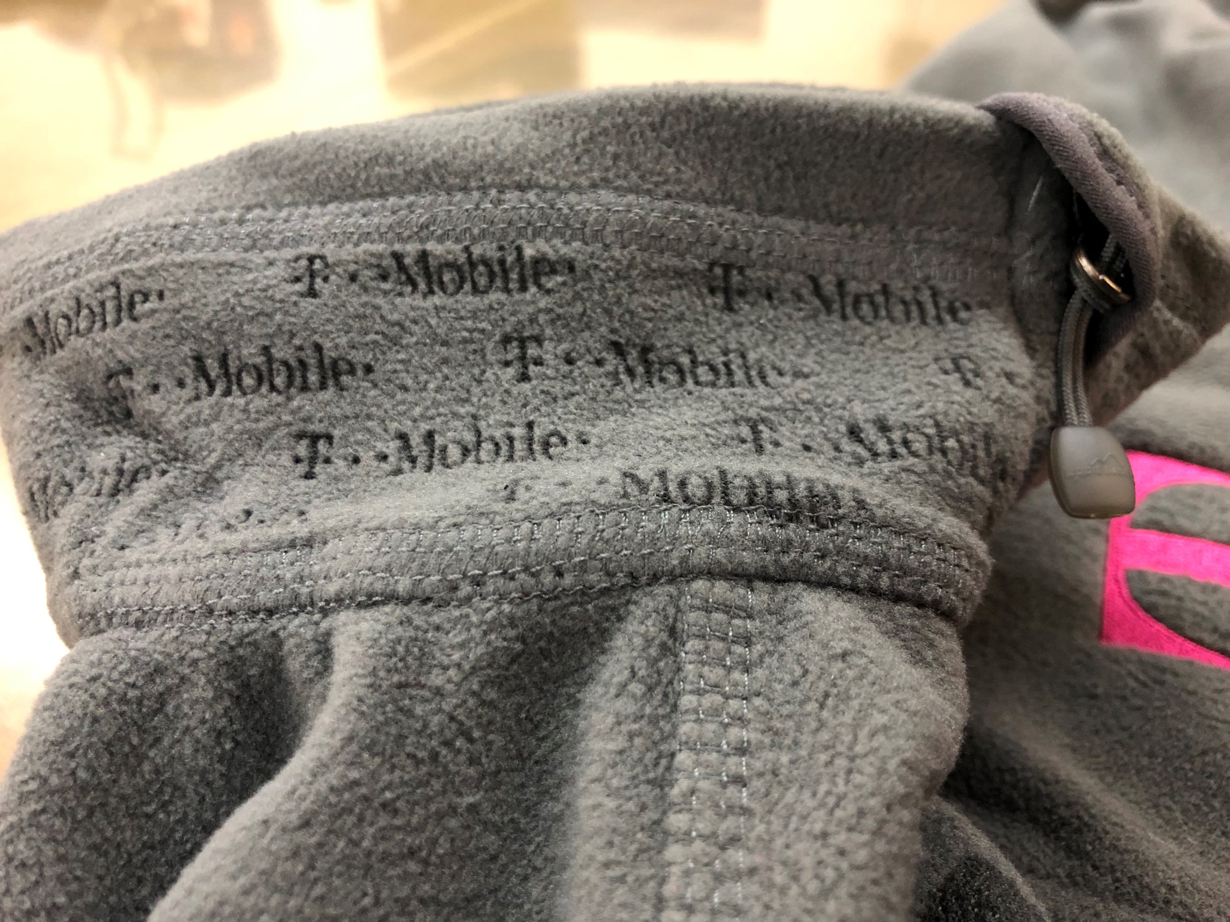 Laser Etched Collar on Fleece Jacket for T-Mobile