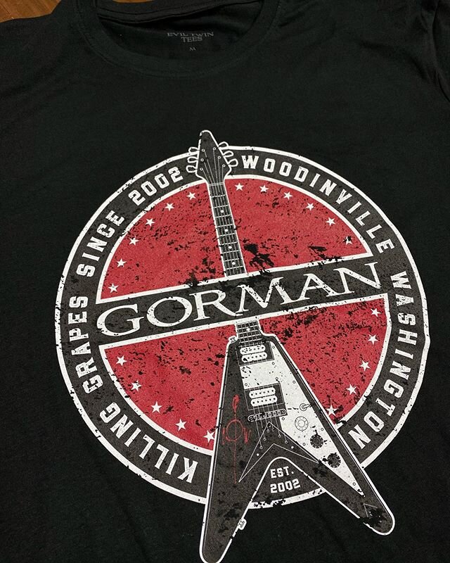 Awesome merch for our friends at @gormanwinery 100% premium ring spun t-shirts and hats (not pictured to hot for IG). Have a glass of wine and purchase a shirt or hat or both. Now is the time to support small businesses!  #gormanwinery #merch #suppor