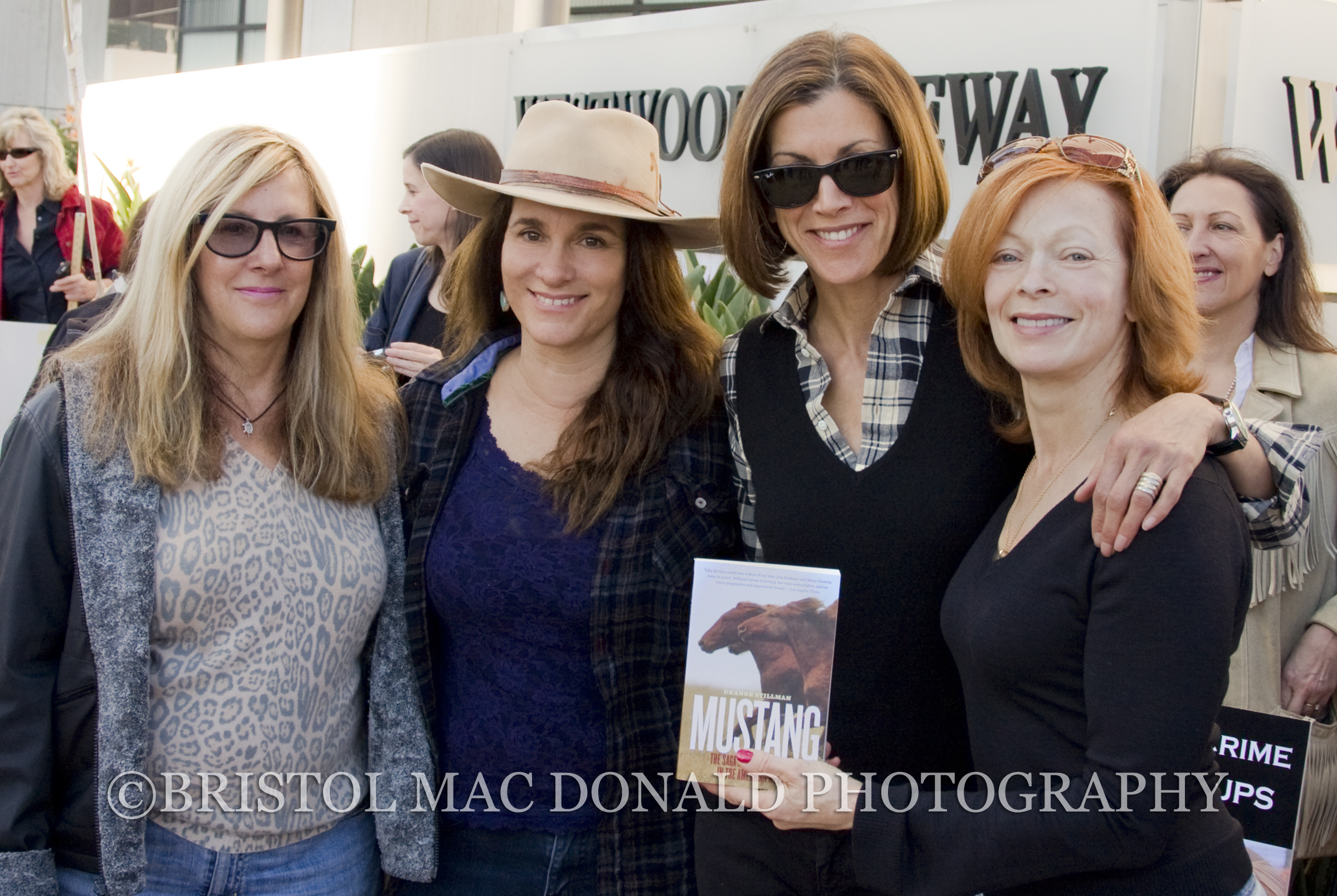 Deanne Stillman, Neda DeMayo, Wendie Malick and Frances Fisher at a Los Angeles Wild Horse Rally, Westwood 2009 