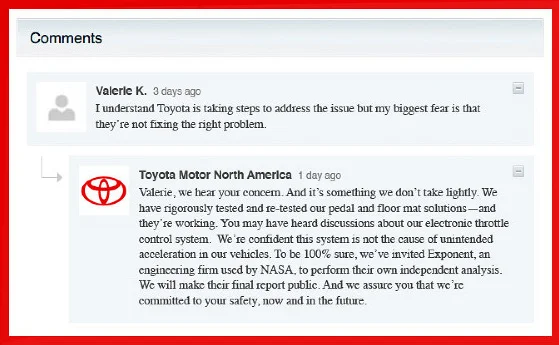 Toyota Comments