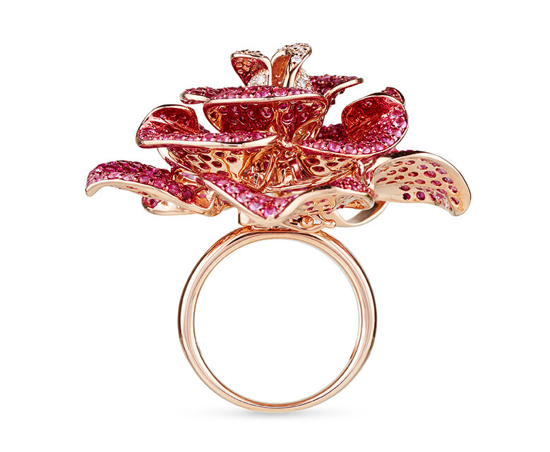 Pink Sapphire Diamond Ring Pendant Erin Mac Jewelry - Rose Bud Personalized Diamond Pendant Pink Sapphire Diamond Ring Pendant Erin Mac Jewelry - Rose Bud Personalized Diamond Pendant