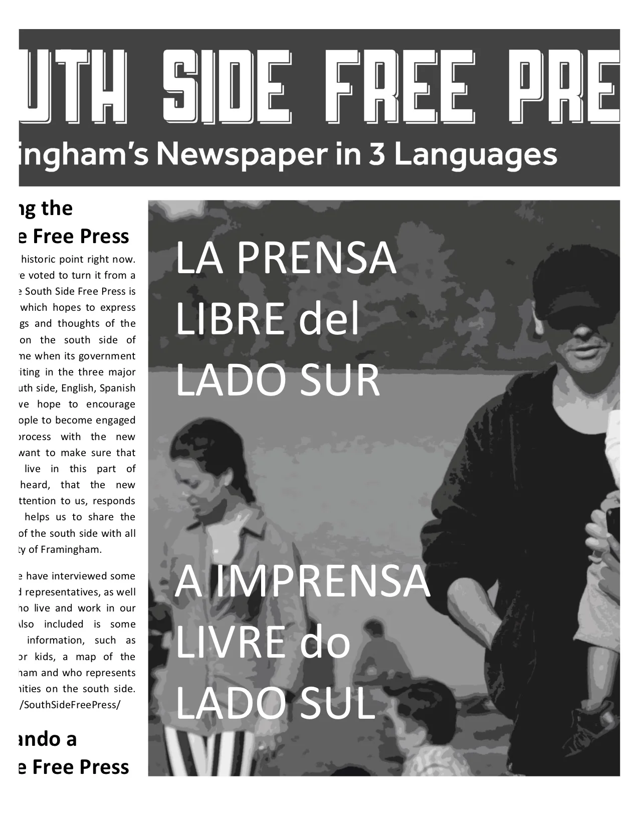This was our previous front page. We are now at work on issue #2