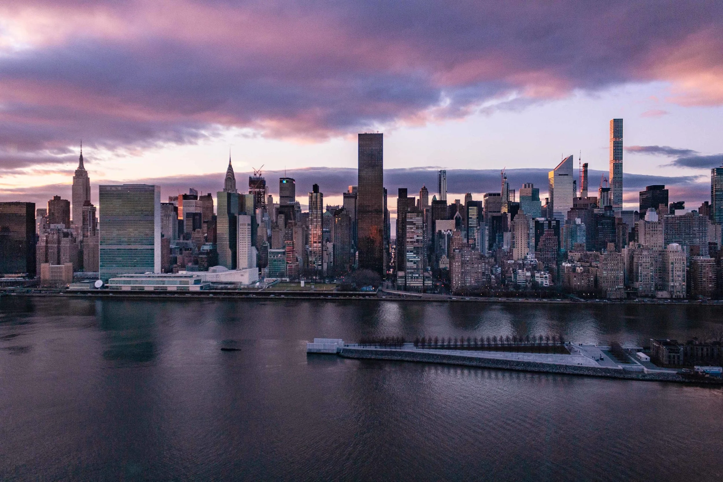 Solnedgång över Manhattan