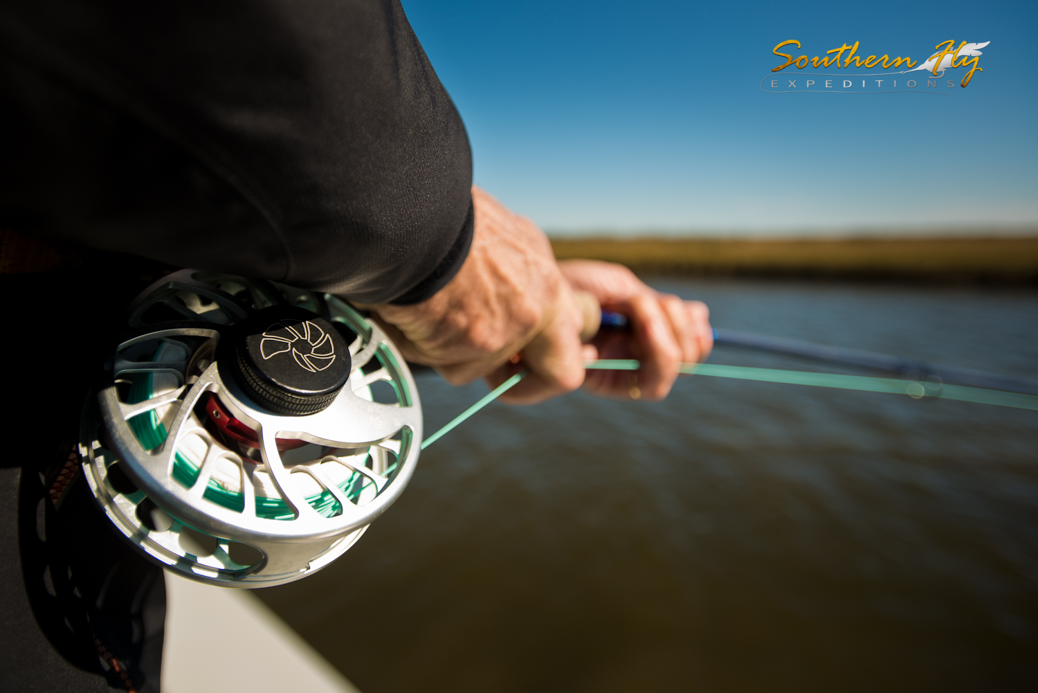 Fly fishing redfish up close
