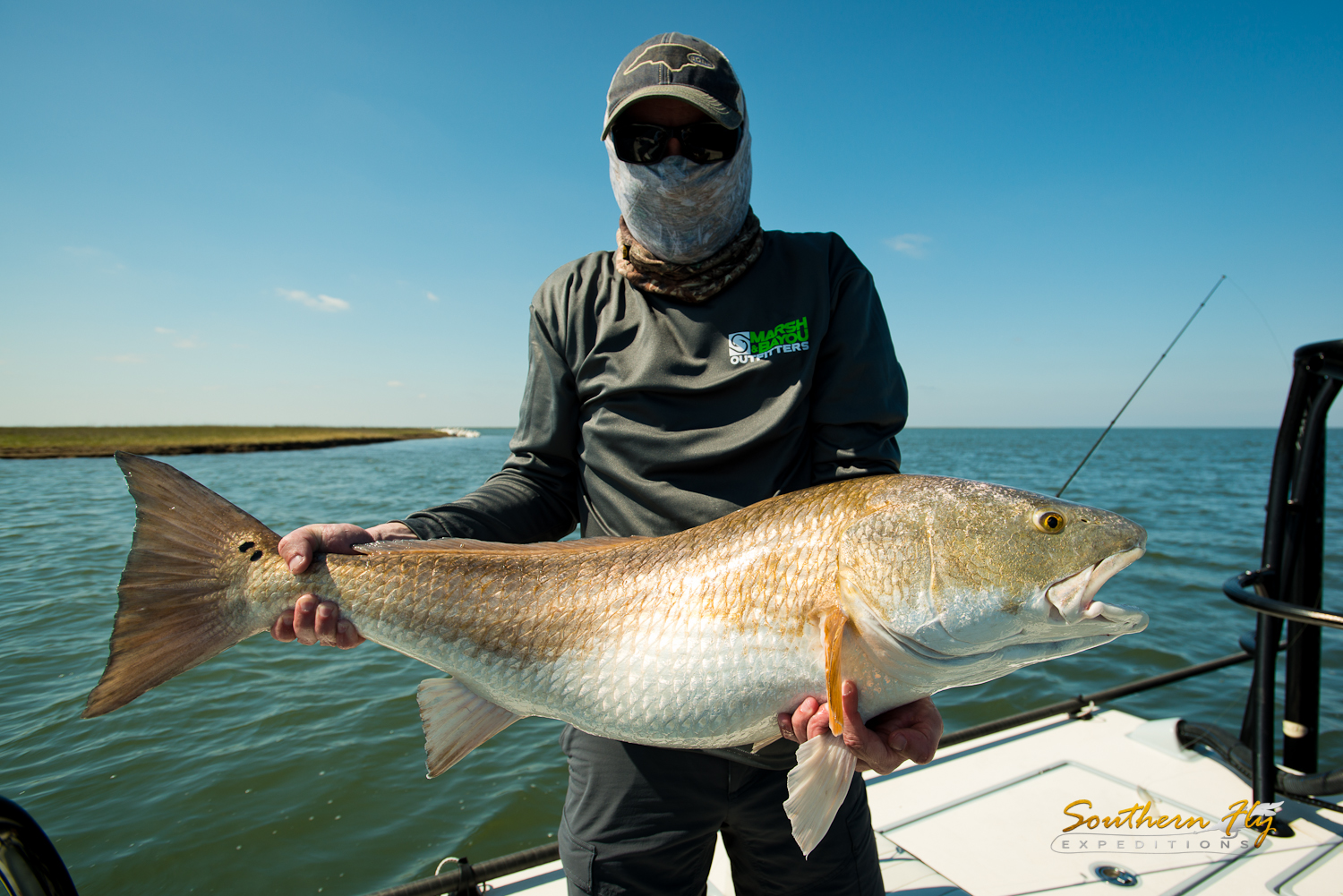 how to catch huge redfish in louisiana with Southern Fly Expeditions 