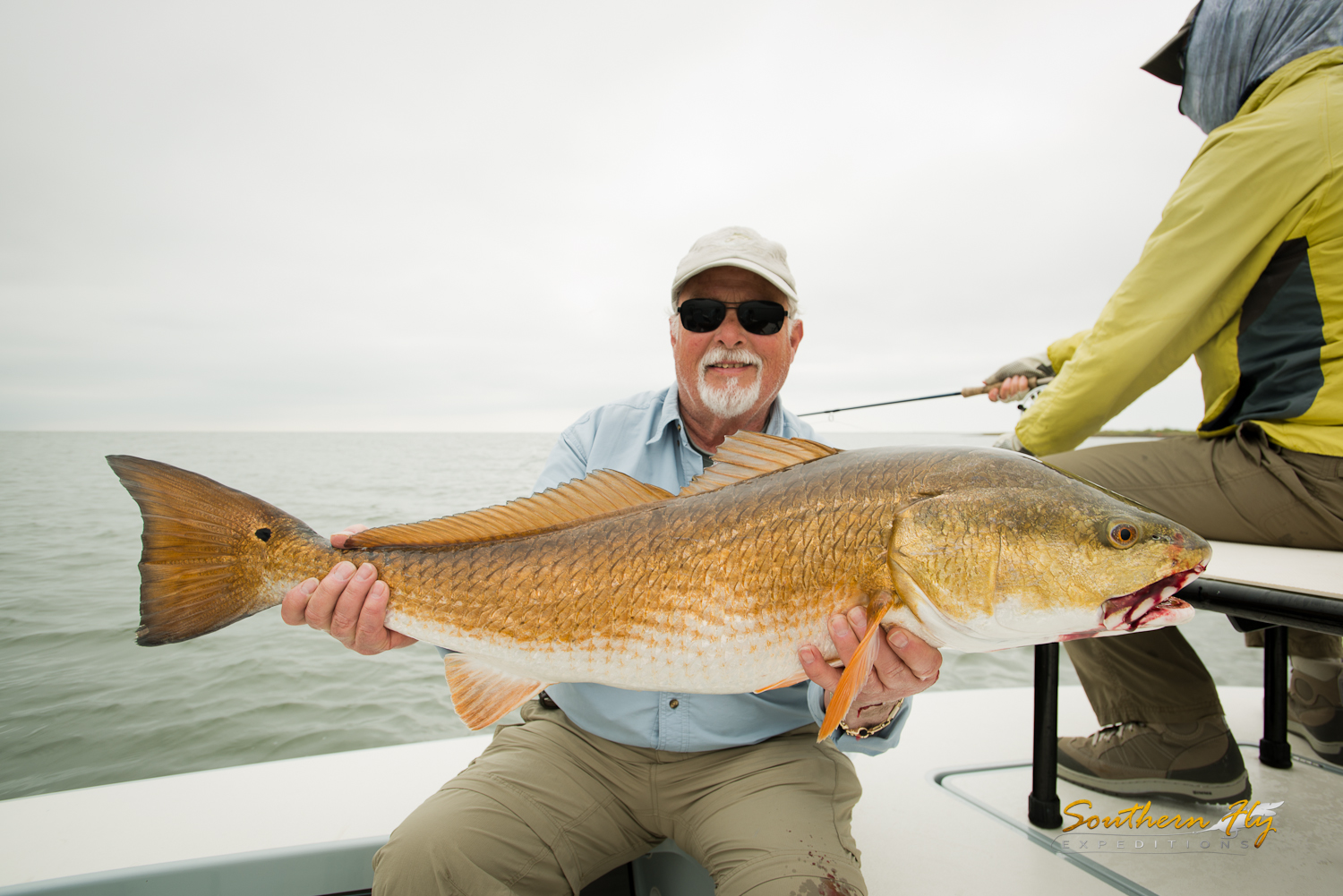 Southern Fly Expeditions huge redfish fly fishing guide with captain brandon keck 