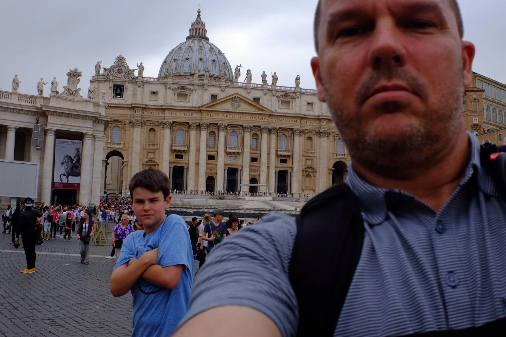 Double-chin selfie plus Sam. Taken without aid of selfi-stick.