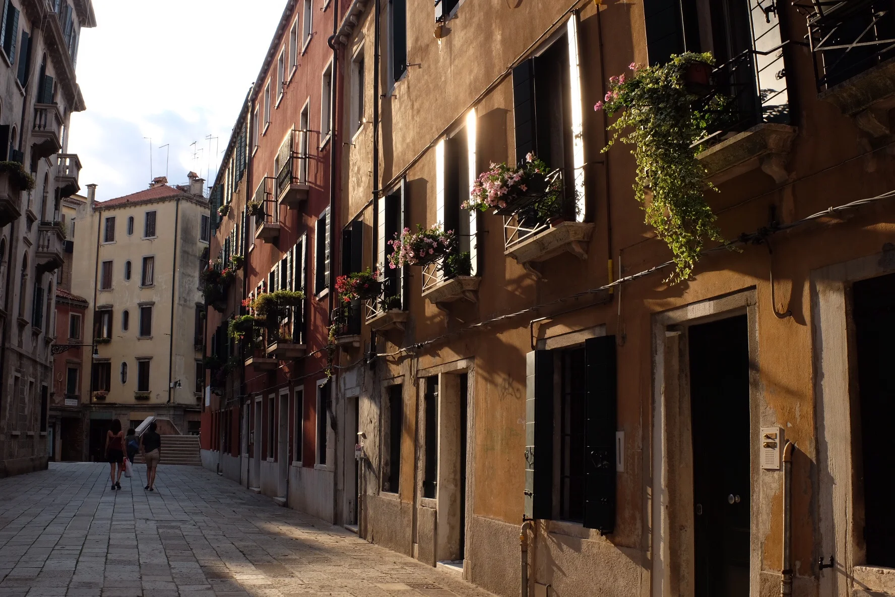 This is a wide street in Venice