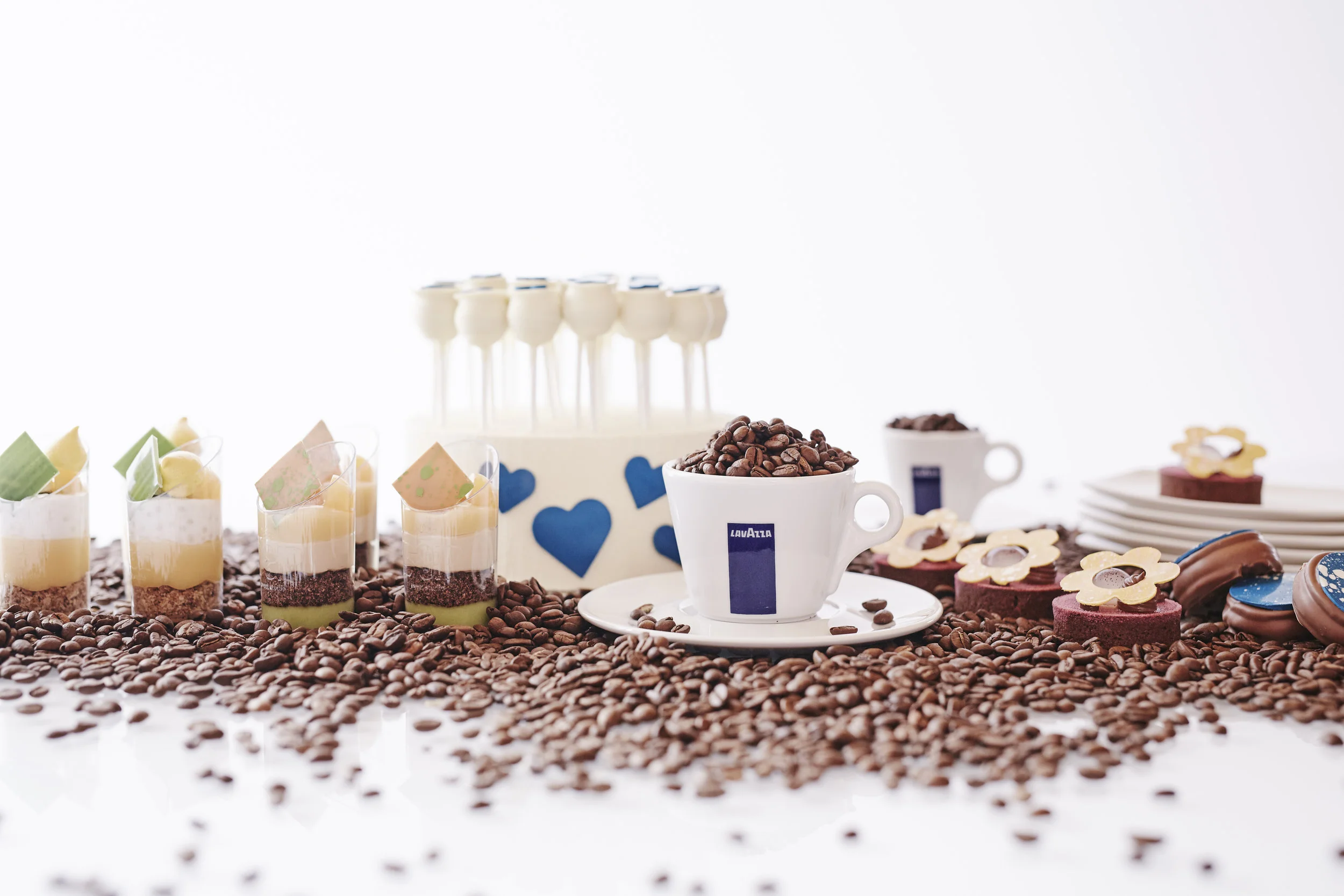 Our B&P items served during the festival. L-R Coconut, Passionfruit, Ginger & Mint Tubes | Avocado, Banana, Passionfruit, Caramelised White Chocolate and 'Lavazza' Coffee Tubes | Chocolate & Coffee Caramel Tarts | Prontissimo! Coffee Wagon Wheels | Picture credit: Iron Chef Shellie
