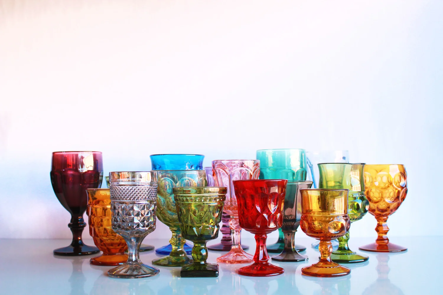 Rainbow Colored Goblets — Otis + Pearl Partywares Vintage Event Rentals ...