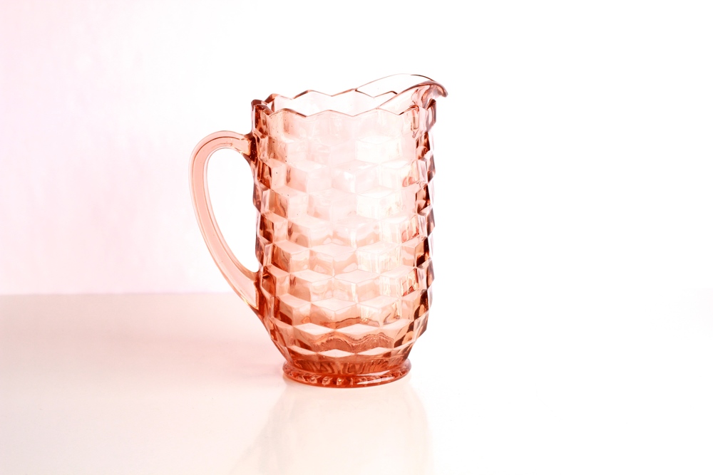 5 Spout Shot Glass Etched With Grape Bunch Cup, Depression Glass Light Pink  Vintage Measuring Cup RARE What is This 