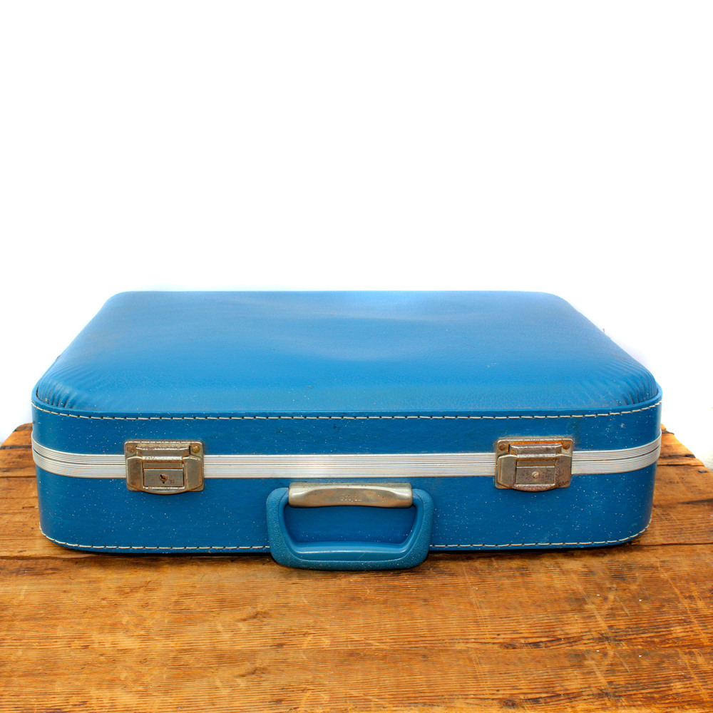 Bright Blue Vintage Suitcase — Otis + Pearl Partywares