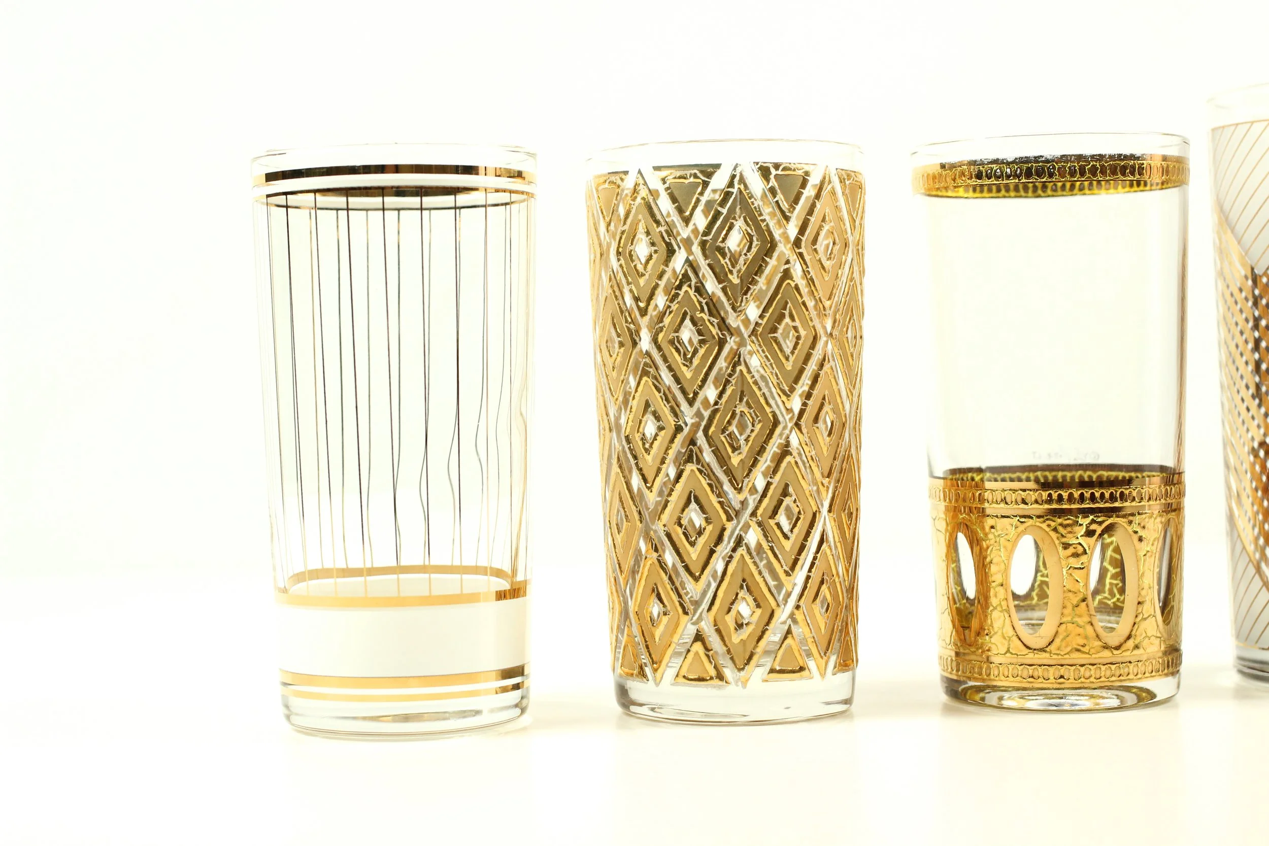 Vintage Gold Tumbler Glasses