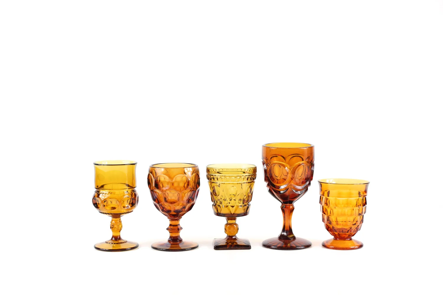 Amber Glass Goblet Rental — Otis + Pearl Partywares Vintage Event