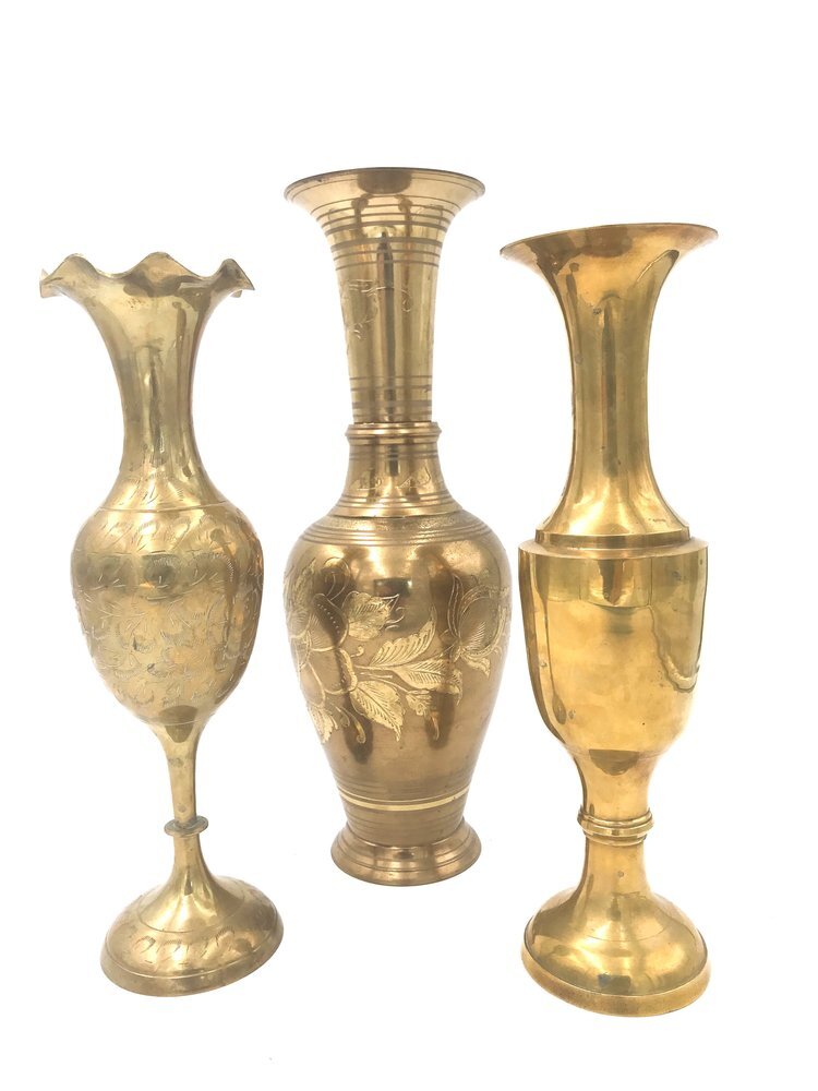 Large Brass Vases — Otis + Pearl Partywares Vintage Event Rentals Santa  Barbara, Ojai, Santa Ynez