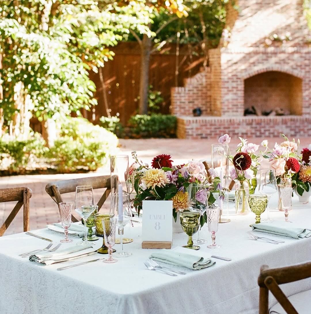 Hello Spring! This dreamy tablescape is serving up fresh blooms, delicate glassware, and soft pastel tones &mdash; perfect for an alfresco celebration. Garden party goals unlocked! 🌸🥂 
SpringTablescape #GardenParty #WhimsicalDecor #OutdoorElegance 