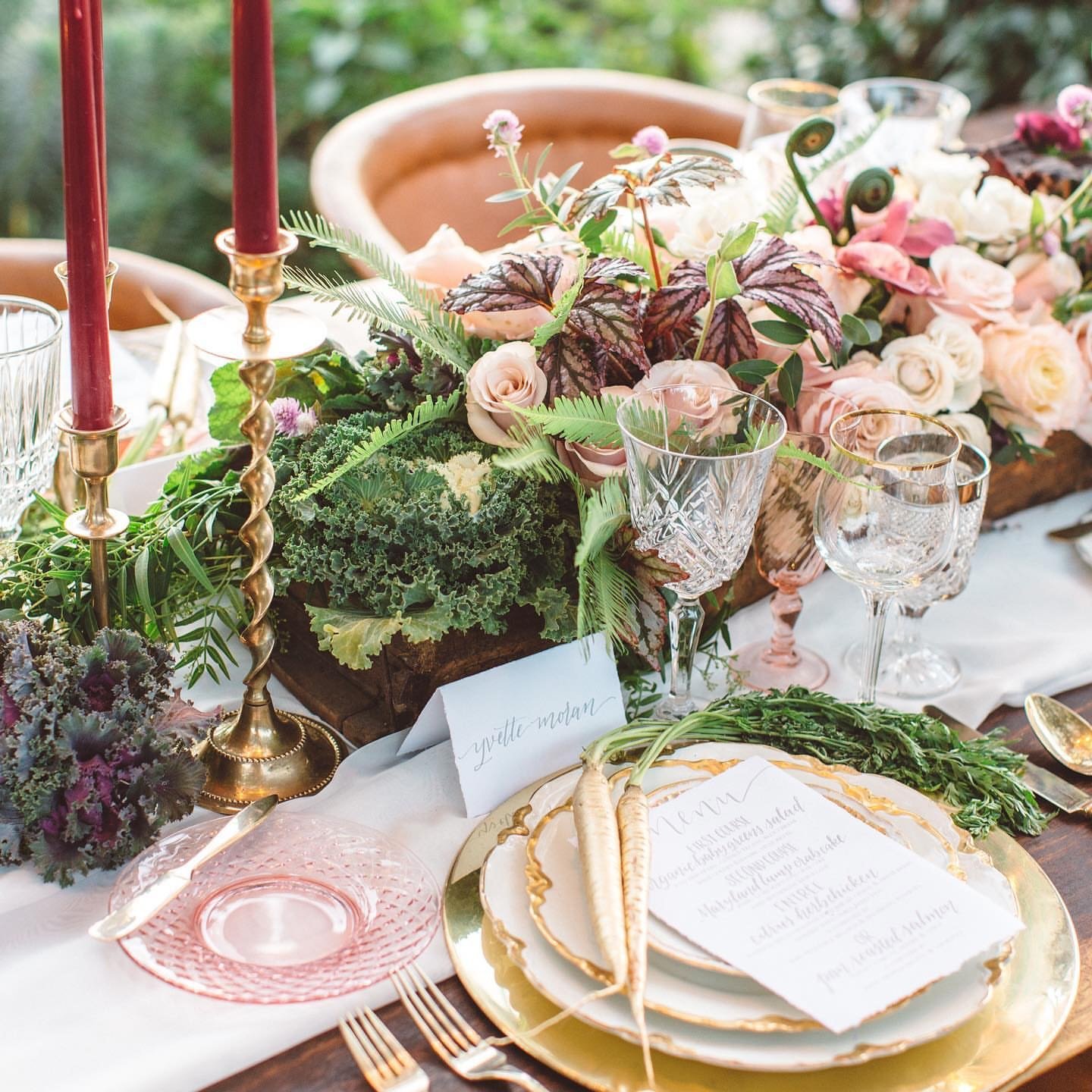 Hoppy Easter 🐰✨ A little day-after throwback to this timeless @sblifeandstyle shoot&mdash;complete with all the bunny favorites: gilded carrots, cabbage, and the sweetest spring details 🌿🥕

Photography: @annadelores
Design @weddingkate
Flowers@coc
