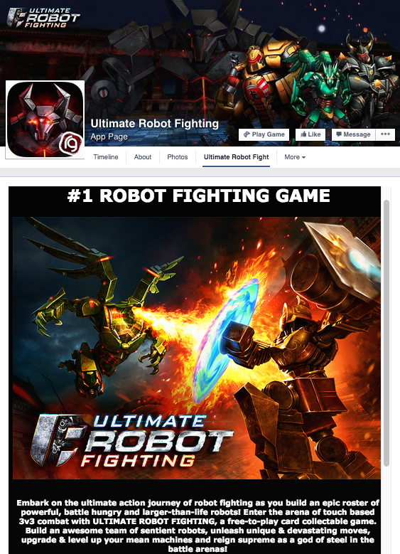 Ultimate Robot Fighting splash art created by Concept Art House -- appears on Facebook. 