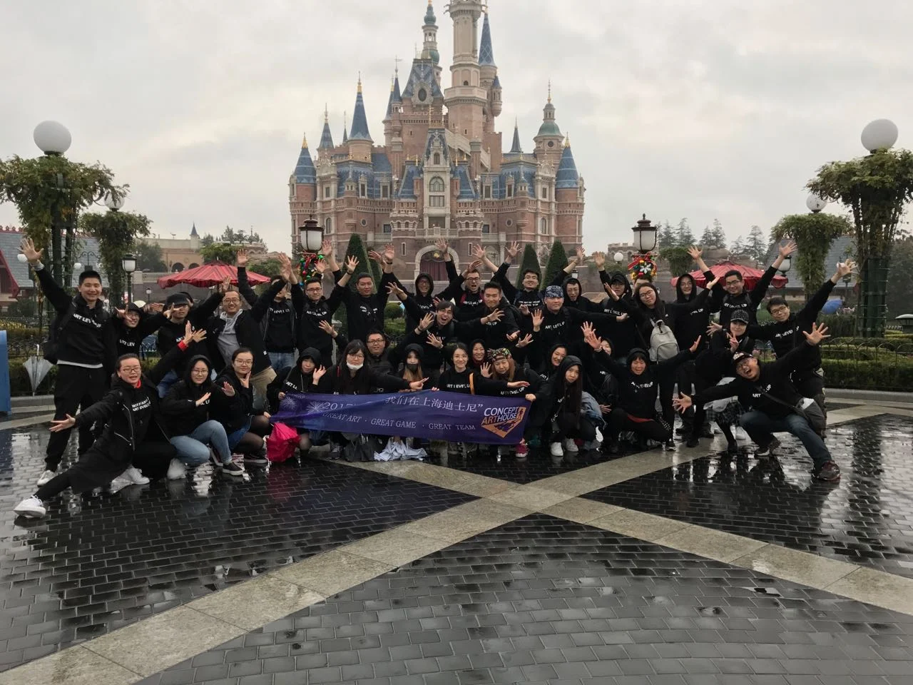 Concept Art House Team chasing the clouds away at Shanghai Disneyland