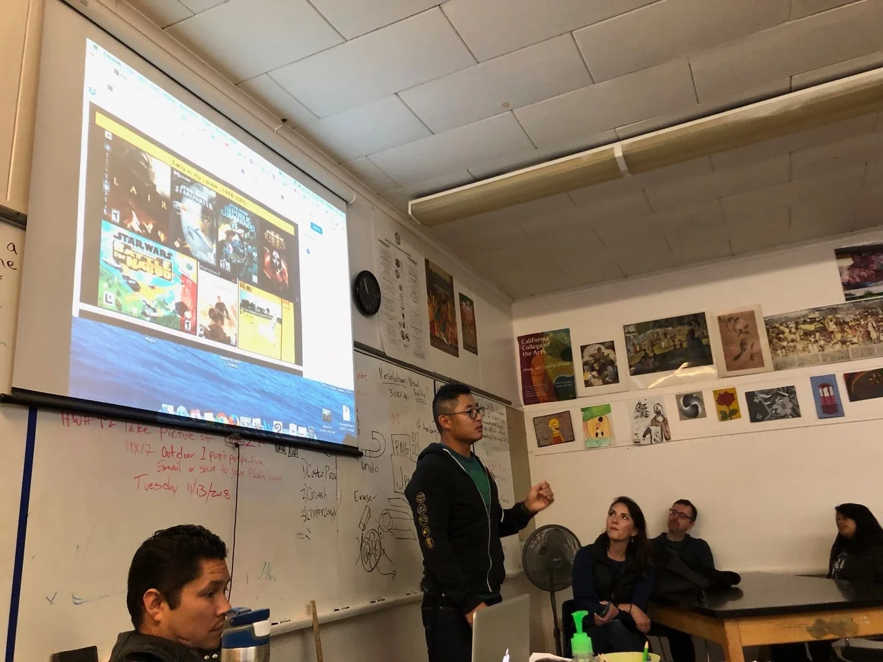 Talking to AP art students of Unity high school. Their teacher ‘Mr. Art’ in the foreground.