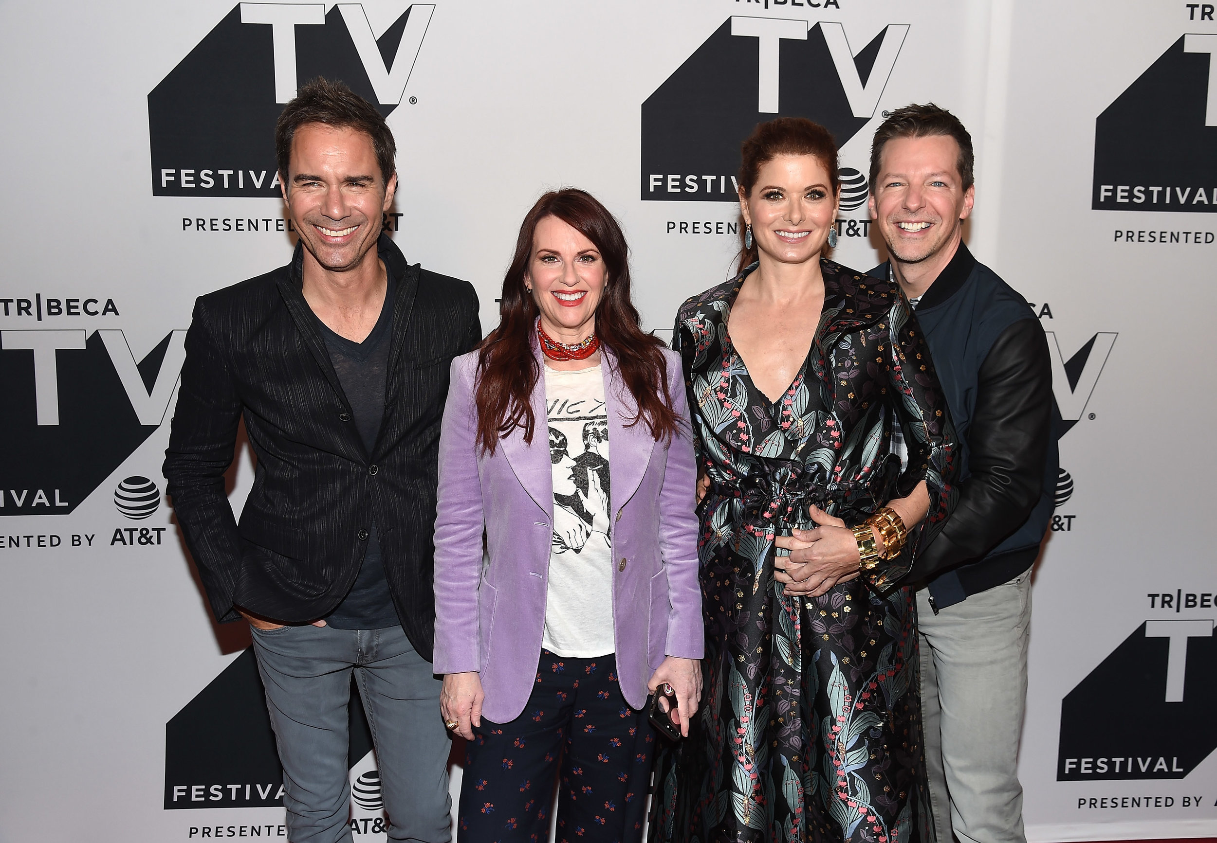 Eric McCormack, Megan Mullally, Debra Messing and Sean Hayes attend the Tribeca TV Festival exclusive celebration for Will & Grace at Cinepolis Chelsea on September 23, 2017 in New York City. (Photo by Nicholas H.jpg