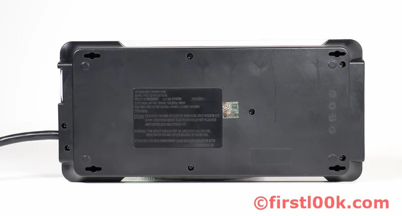 Plugable Surge Protector: Back
