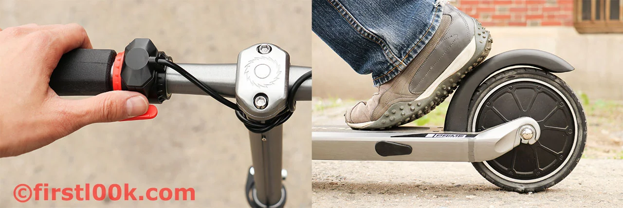 Your choice of brakes: handbrake or rear pedal brake