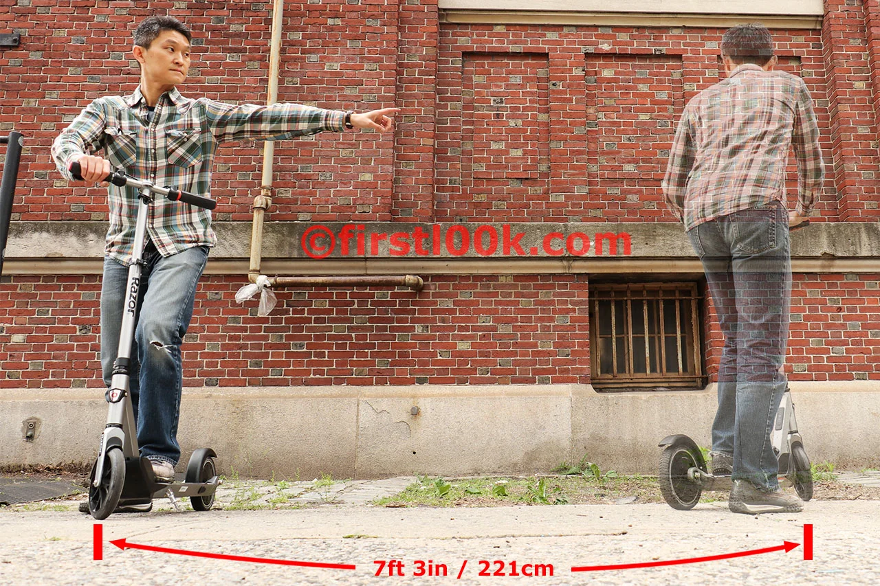 7ft 3in - space needed for a 180 degree turn