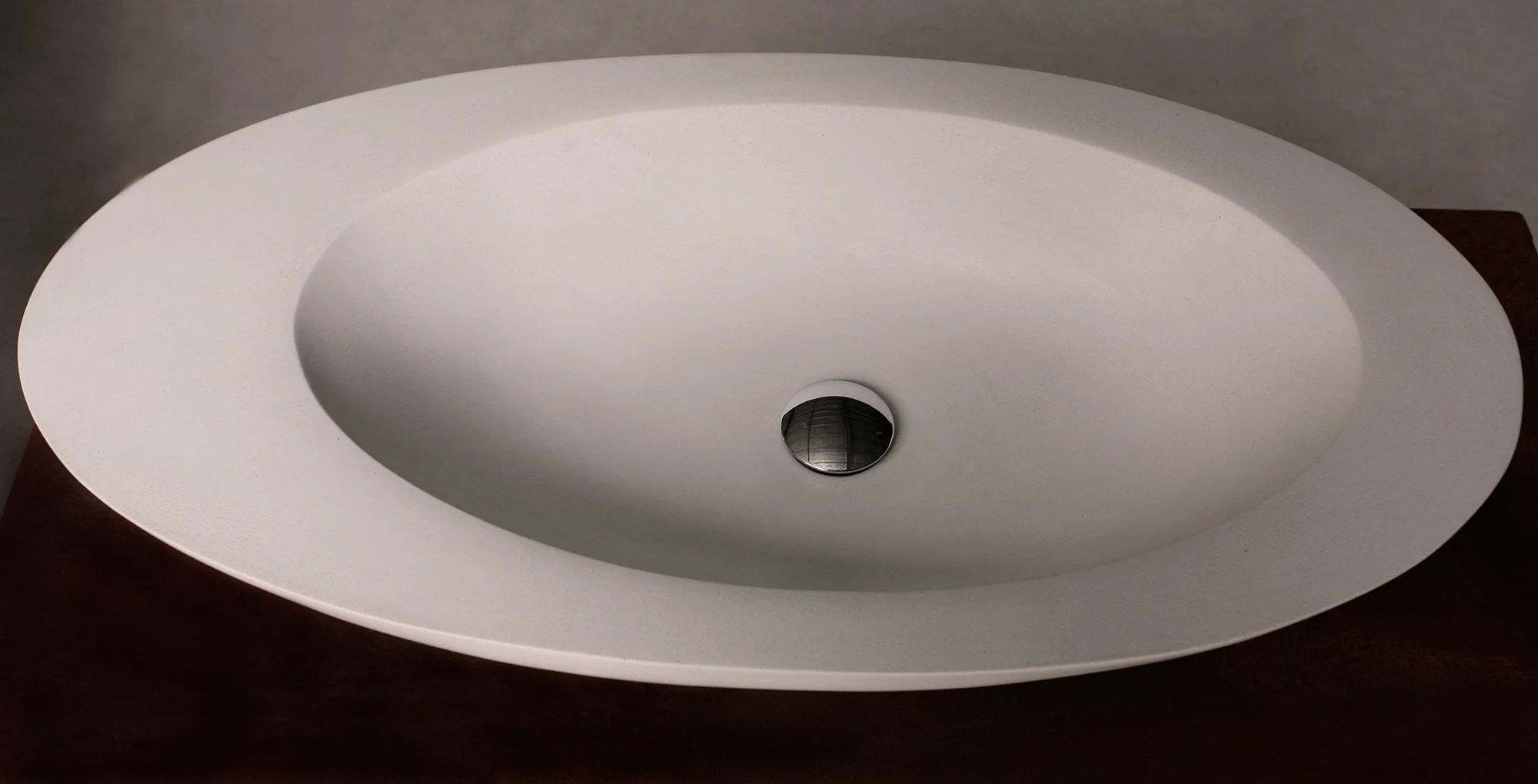 Ellipse Basin in Concrete – White